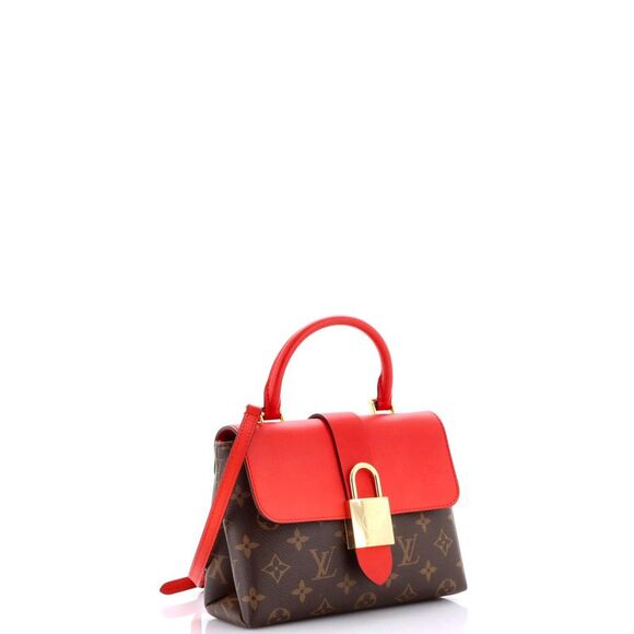 Louis Vuitton Locky Handbag Monogram Canvas with Leather BB Brown, Red - Picture 2 of 7
